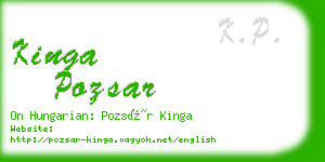 kinga pozsar business card